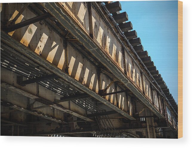 Chicago Wood Print featuring the photograph Tracks in the Sun by Anthony Doudt