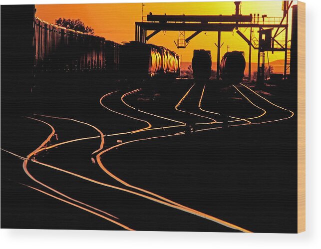 Train Wood Print featuring the photograph Trackss by Darcy Dietrich