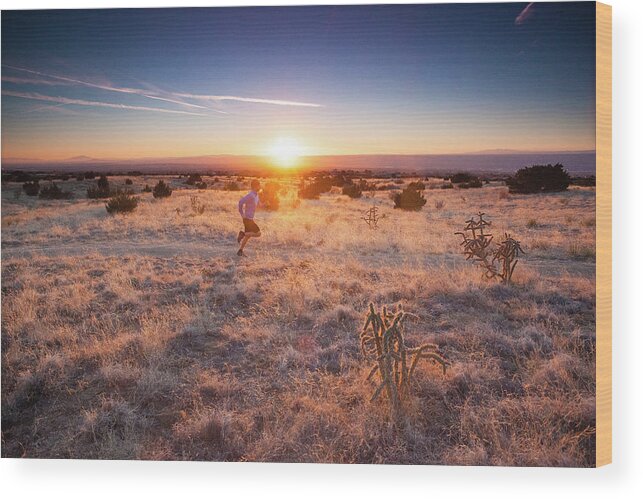 Scenics Wood Print featuring the photograph Trail Running by Amygdala imagery