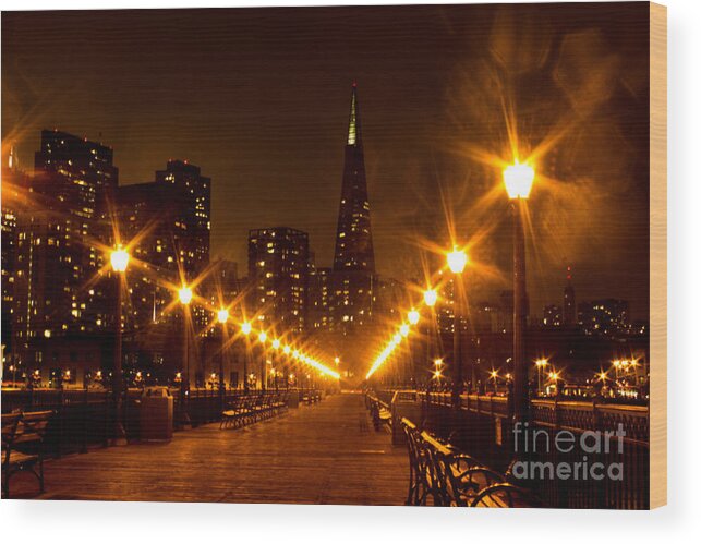 Transamerica Pyramid Wood Print featuring the photograph Transamerica Pyramid From Pier by Suzanne Luft