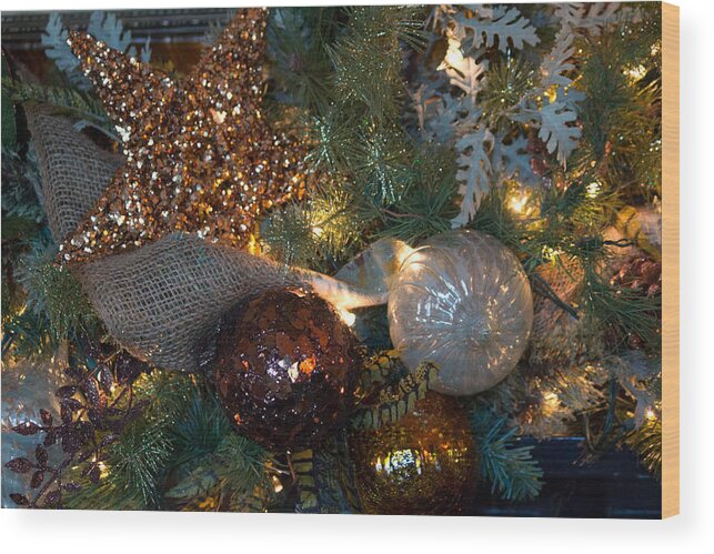 Christmas Tree Decorations Wood Print featuring the photograph Tree Trimmings by Patricia Babbitt