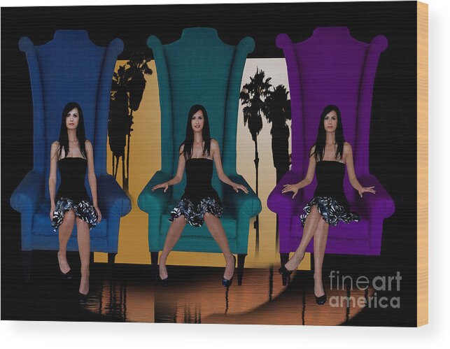 Models Wood Print featuring the digital art Tres gracias by Angelika Drake