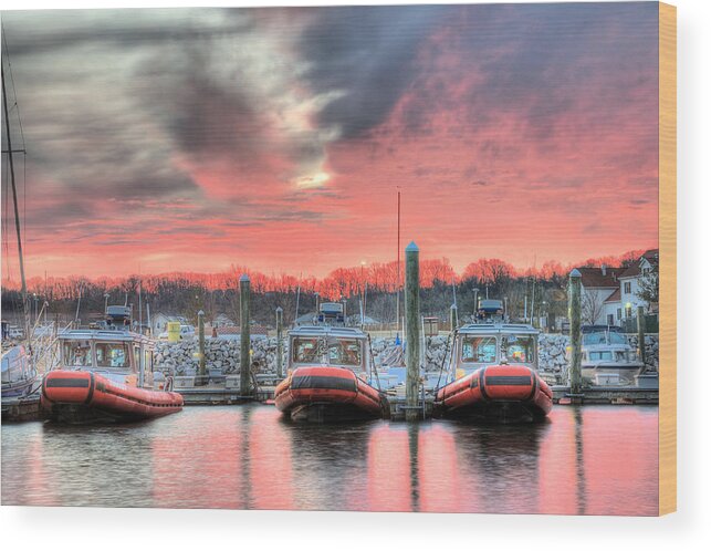Coast Guard Wood Print featuring the photograph Tres Gunboats by JC Findley