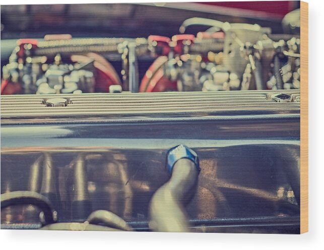 Style Wood Print featuring the photograph Triumph TR4 Engine by Spikey Mouse Photography