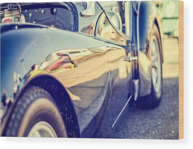 Road Wood Print featuring the photograph Triumph TR3 by Spikey Mouse Photography