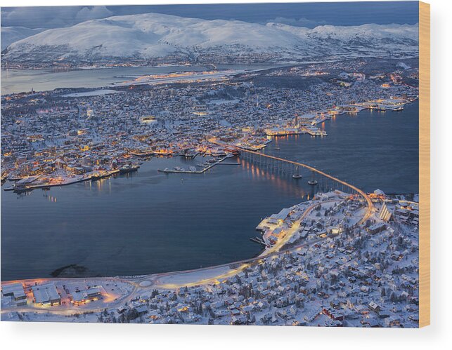 Scenics Wood Print featuring the photograph Tromso Cityscape by Pete Rowbottom