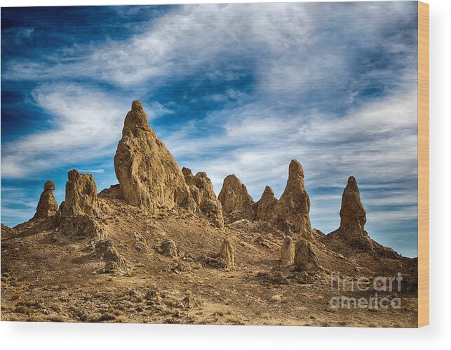 Landscape Wood Print featuring the photograph Trona Pinnacles by Mimi Ditchie