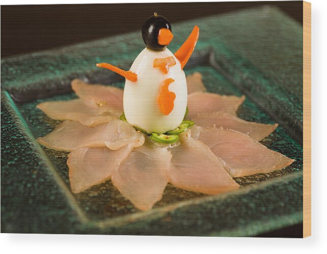 Asian Wood Print featuring the photograph Tuna Appetizer by Raul Rodriguez