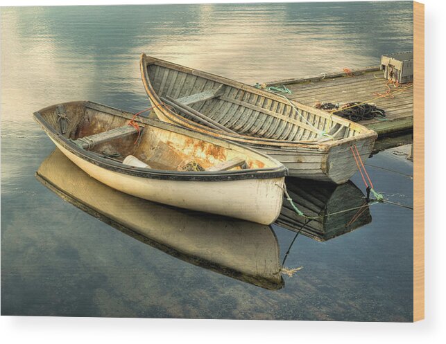 Atlantic Canada Wood Print featuring the photograph Two Boats at Peggys Cove by Rob Huntley