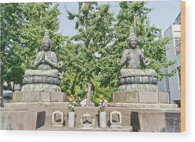 Two Buddha's Wood Print featuring the photograph Two Buddha's by Scott Carruthers