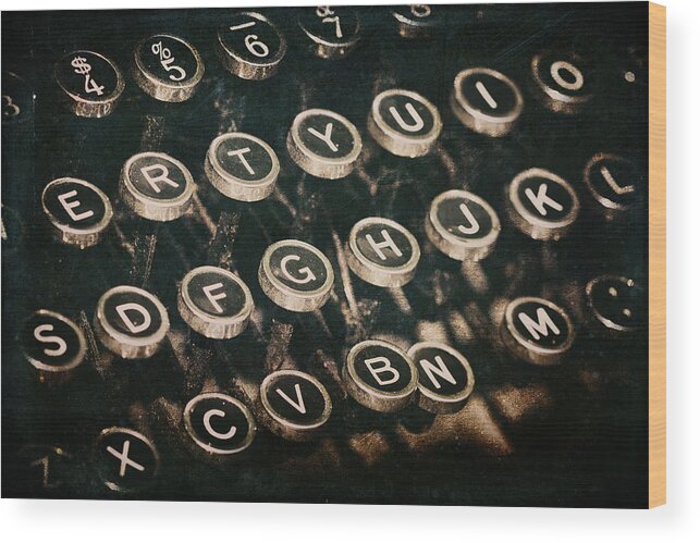 Typewriter Wood Print featuring the photograph Typewriter Keys by Pam Holdsworth
