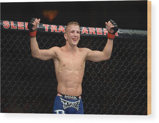 Martial Arts Wood Print featuring the photograph Ufc 177 Dillashaw V Soto by Jeff Bottari/zuffa Llc