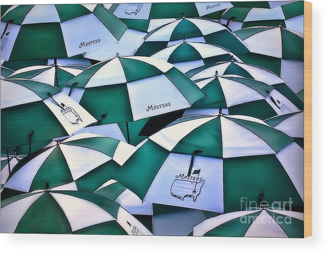 Umbrella Wood Print featuring the photograph Umbrellas at the Masters by Walt Foegelle