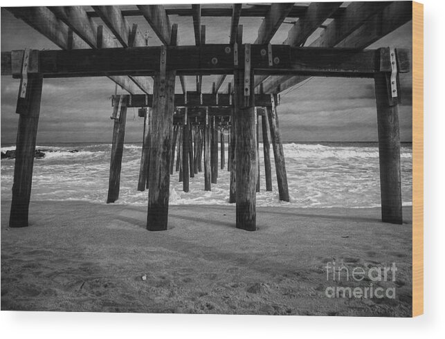 Ocean Grove Wood Print featuring the photograph Under the Boardwalk by Debra Fedchin