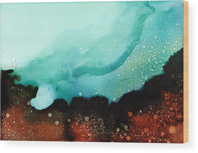 Seascape Wood Print featuring the painting Undersea Canyon Seascape by Angeline Beres