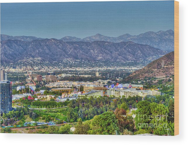 Universal City Wood Print featuring the photograph Universal City Warner Bros. Studios Clear Clear Day by David Zanzinger