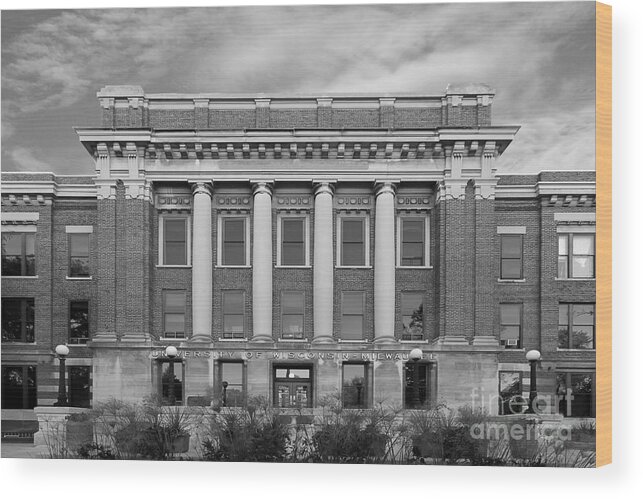American Wood Print featuring the photograph University of Wisconsin Milwaukee Mitchell Hall by University Icons