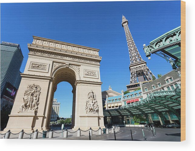 Arch Wood Print featuring the photograph Usa, Nevada, Las Vegas, Paris Las Vegas by Sylvain Sonnet