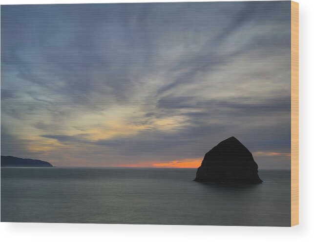Scenics Wood Print featuring the photograph Usa, Oregon, Lincoln County, Haystack by Gary Weathers