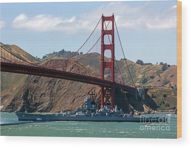 Battleship Wood Print featuring the photograph U.S.S. Iowa up close by Kate Brown