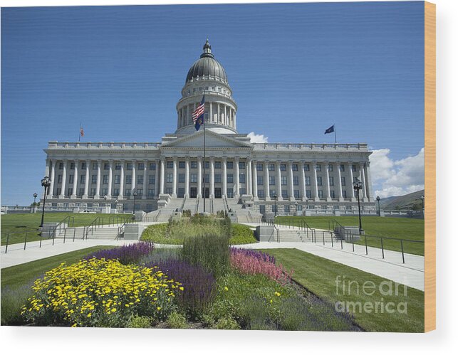  Wood Print featuring the photograph Utah State Capitol by Anthony Totah