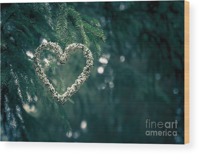 Heart Wood Print featuring the photograph Valentine's Day in nature by Andreas Levi