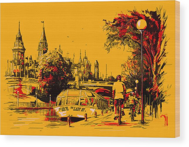 Vancouver Wood Print featuring the painting Vancouver Art 002 by Catf
