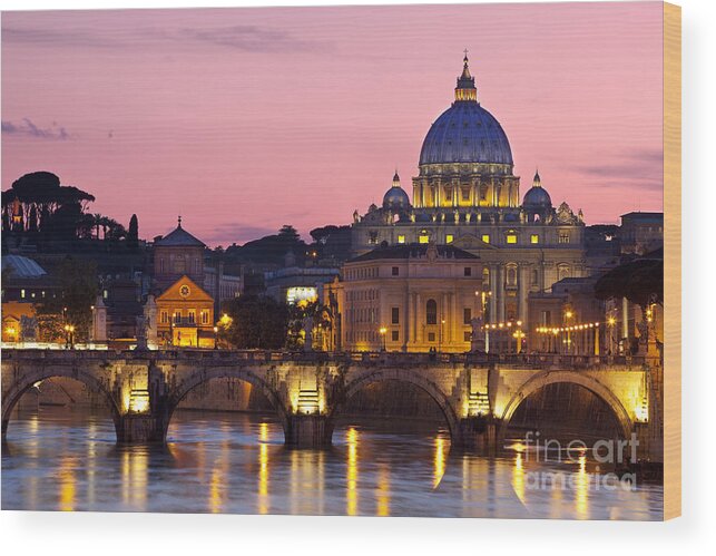 St Wood Print featuring the photograph Vatican Twilight by Brian Jannsen