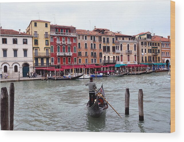 Venice Italy. Gondola Ride Wood Print featuring the photograph Venice Gondola Ride by Sue Morris