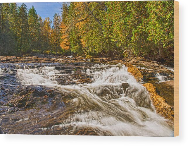 Brook Wood Print featuring the photograph Vermont Autumn Brook by Jim Boardman