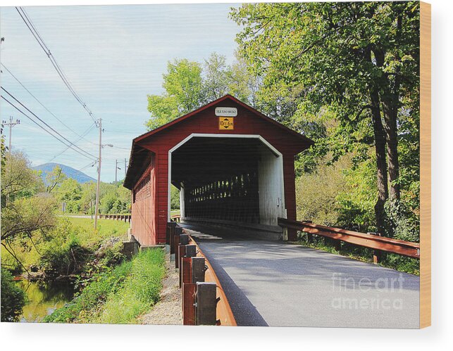 Covered Bridges Wood Print featuring the photograph Vermont Covered Bridge by Trina Ansel