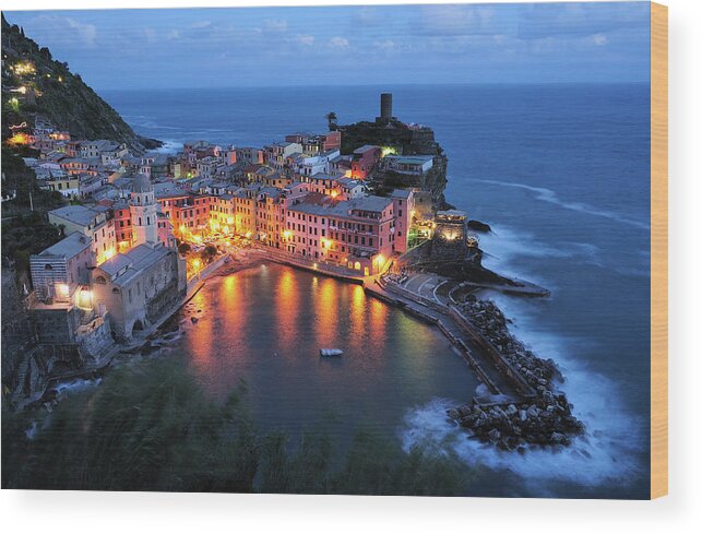 Tranquility Wood Print featuring the photograph Vernazza, After The Storm by Saffron Blaze