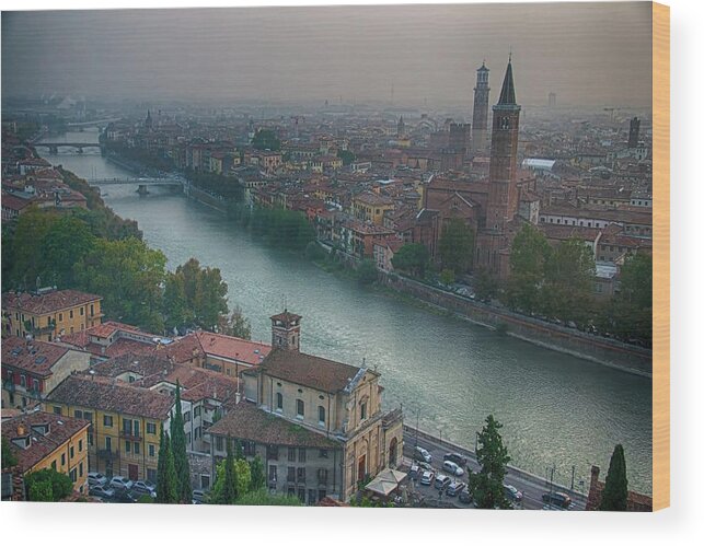 Tranquility Wood Print featuring the photograph Verona Landscape by 33462347