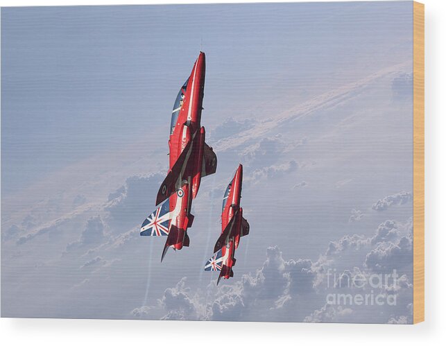 The Red Arrows Wood Print featuring the digital art Vertical Arrows by Airpower Art