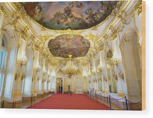 Ceiling Wood Print featuring the photograph Vienna, Schonbrunn Palace by Sylvain Sonnet