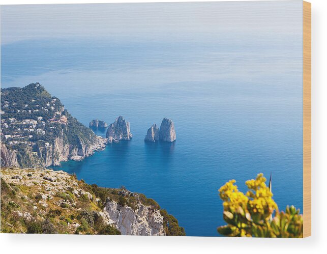 Landscape Wood Print featuring the photograph View of Amalfi Coast by Good Focused