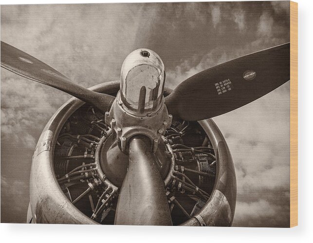 3scape Wood Print featuring the photograph Vintage B-17 by Adam Romanowicz