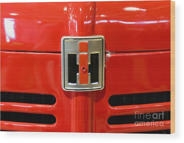 Paul Ward Wood Print featuring the photograph Vintage International Harvester Tractor Badge by Paul Ward