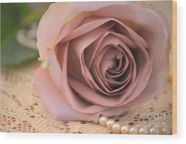 Rose Wood Print featuring the photograph Vintage Rose by Deb Halloran