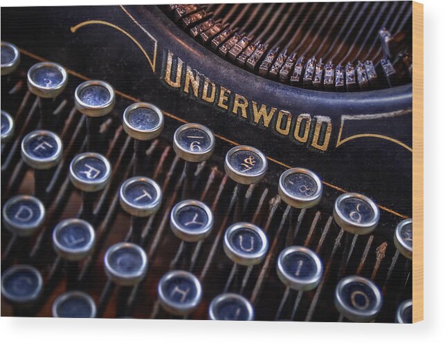 Retro Wood Print featuring the photograph Vintage Typewriter 2 by Scott Norris