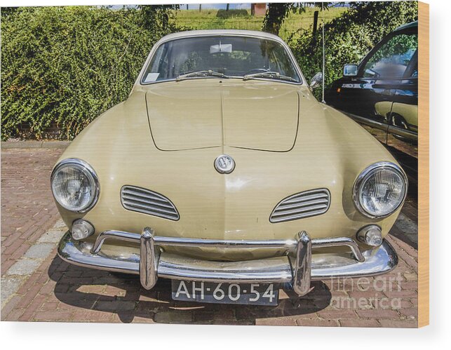 Auto Wood Print featuring the photograph Vintage Volkswagen Karmann Ghia from 1970 by Patricia Hofmeester