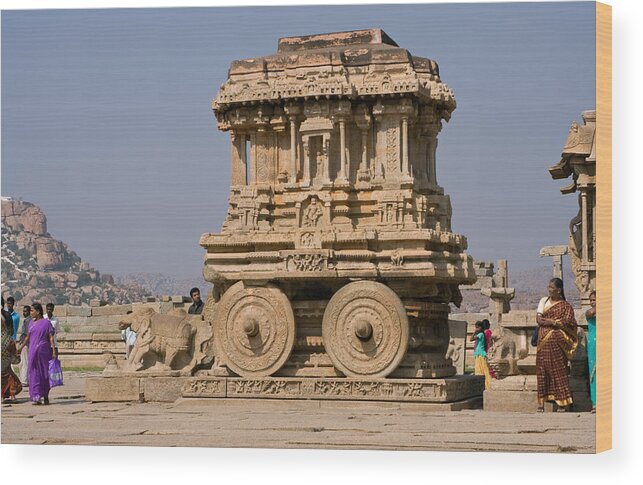 Architecture Wood Print featuring the photograph Vitthala Temple by Maria Heyens