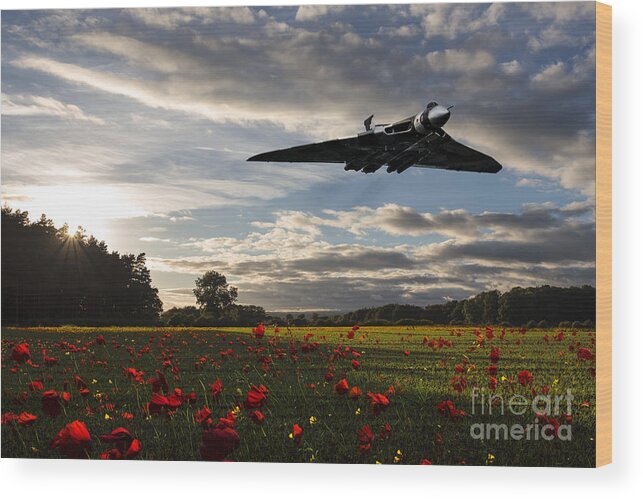 Vulcan Bomber Poppy Wood Print featuring the digital art Vulcan History by Airpower Art