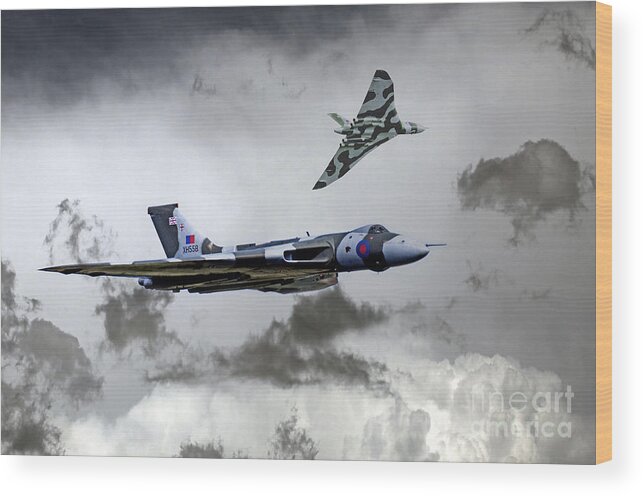 Avro Vulcan Bomber Wood Print featuring the digital art Vulcan Wingman by Airpower Art