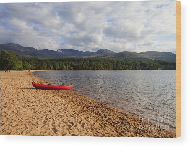 Canoe Wood Print featuring the photograph Waiting for You At Loch Morlich by Diane Macdonald