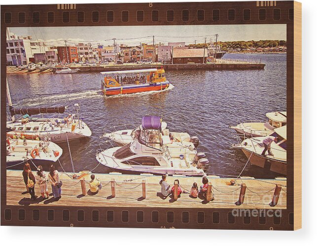 Port Wood Print featuring the photograph Watching Boats on the Port by Beverly Claire Kaiya