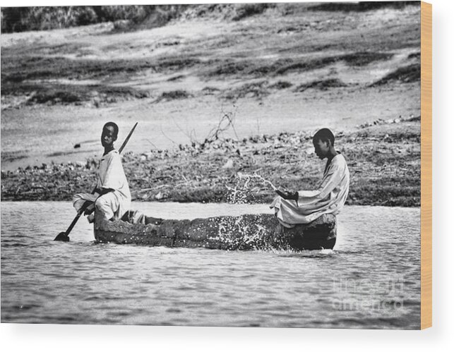 Africa Wood Print featuring the photograph Water Boat by HELGE Art Gallery