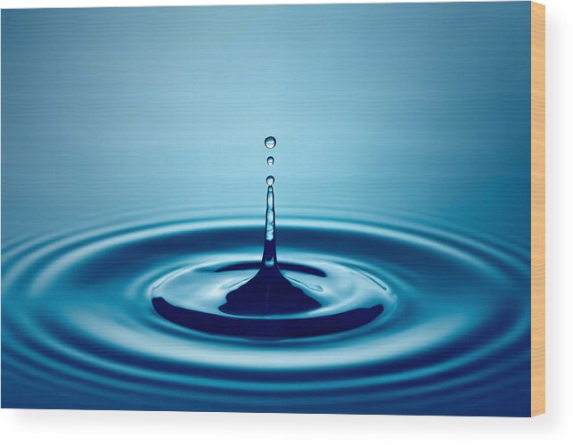 Water Wood Print featuring the photograph Water Drop Splash by Johan Swanepoel