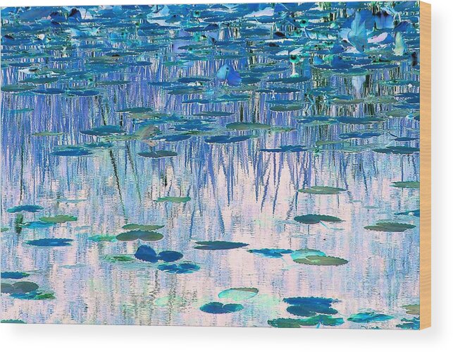 Abstraction Wood Print featuring the photograph Water Lilies by Chris Anderson
