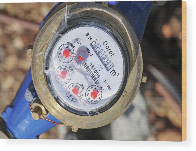 Israel Wood Print featuring the photograph Water Meter by Photostock-israel/science Photo Library